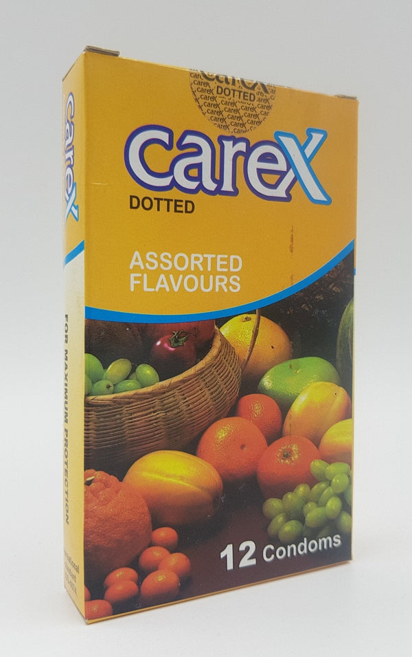 Carex Dotted Condoms - 12 Assorted Flavor Condoms