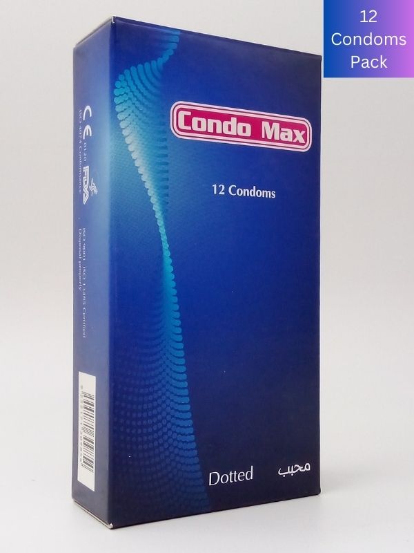 Condo Max Dotted Condoms - 12 Extra Lubricated Condoms
