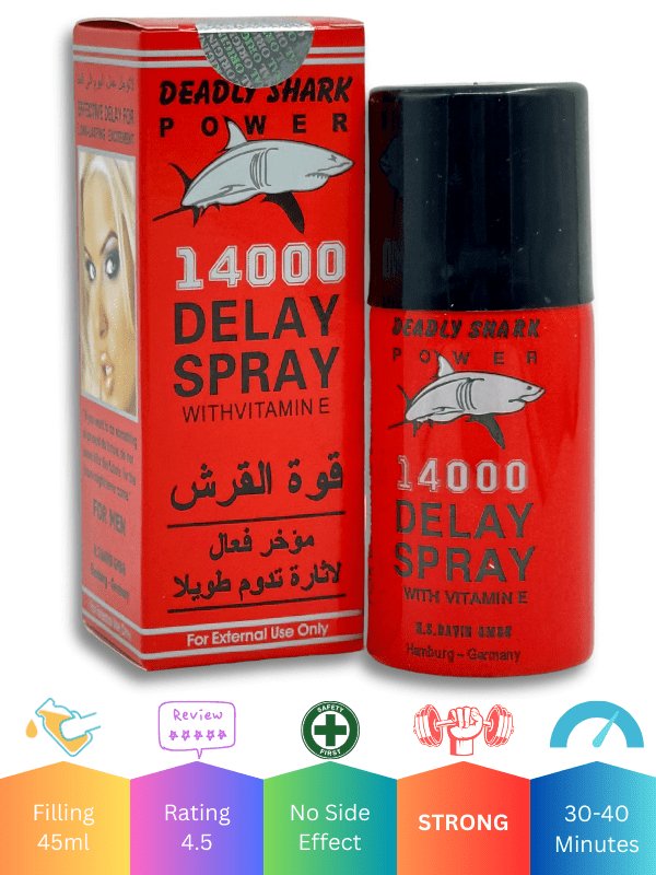 Deadly Shark 14000 Delay Spray 45ML - Male Delay Spray