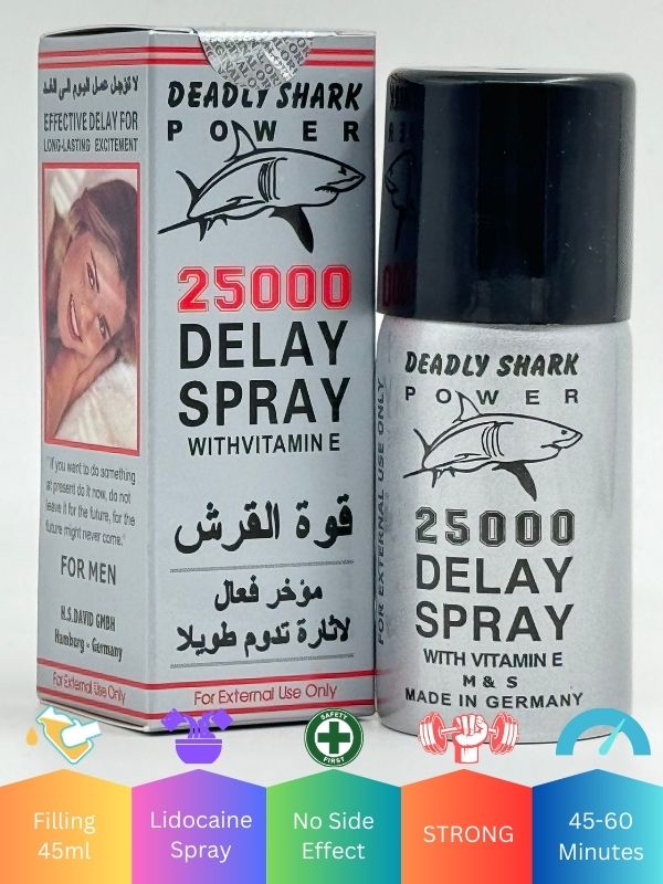 Deadly Shark 25000 Delay Spray - Long Lasting Excitement