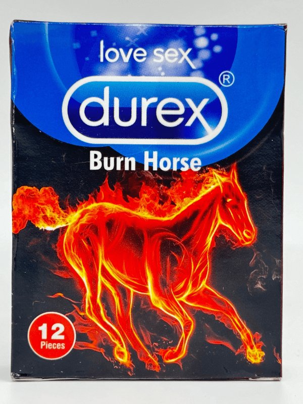 Durex Burn Horse Condoms - 12 Lubricant Condoms