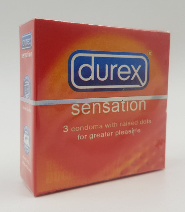 Durex Condoms Sensation 3 Pieces - Durex Condoms with Dots