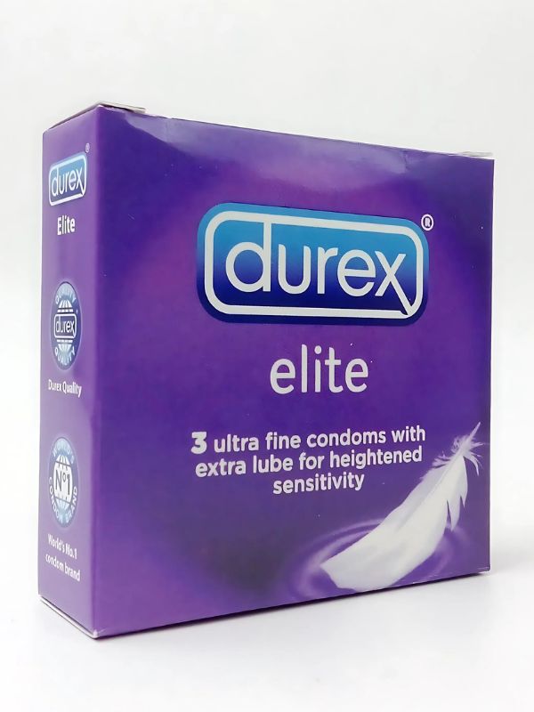 Durex Elite Condoms - 3 Ultra Fine - Extra Lubricated Condoms
