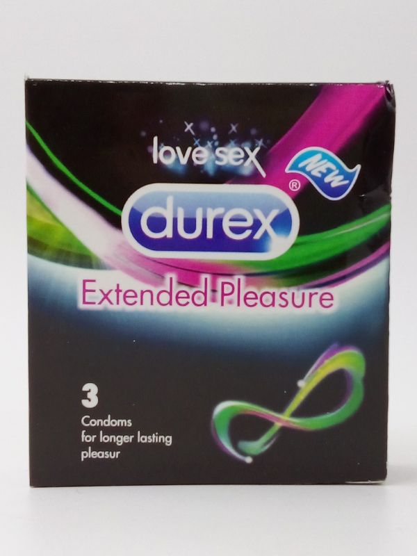 Durex Extended Pleasure Condoms - 3 Long Delay Condoms