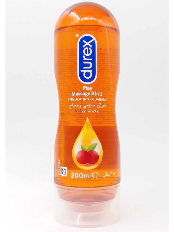 Durex Lubricant Massage Gel 200ml - 2 in 1 Stimulating Play Massage Gel