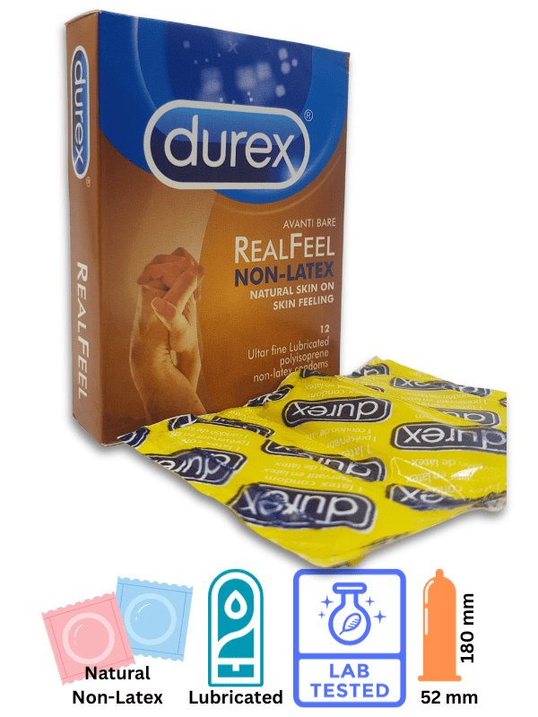 Durex Real Feel Condoms 12 Pieces - Non Latex - Ultra Fine Lubricated