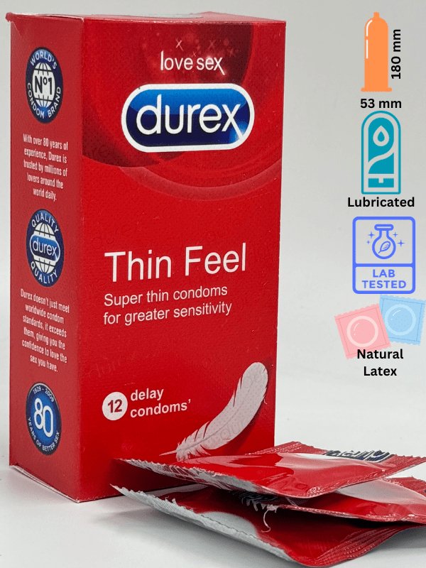 Durex Thin Feel Condoms - 12 Delay Condoms