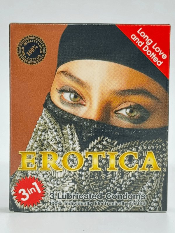 Erotica Dotted Condoms - 3 Lubricated Condoms