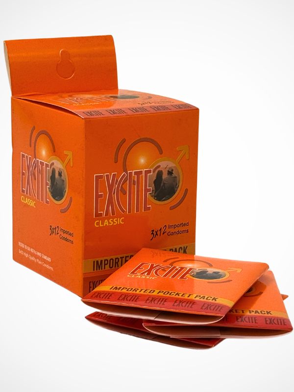 Excite Classic Condom - 12 x 3 Condoms Pack