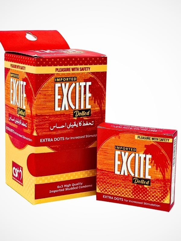 Excite Dotted Condoms -  6 x 3 Condoms Pack