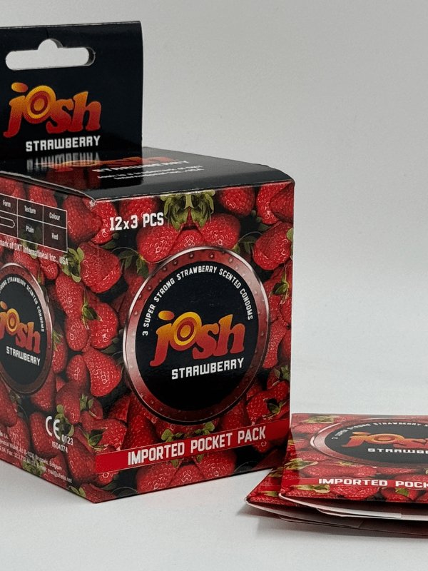 Josh Strawberry Condom - 36 Condoms Pack