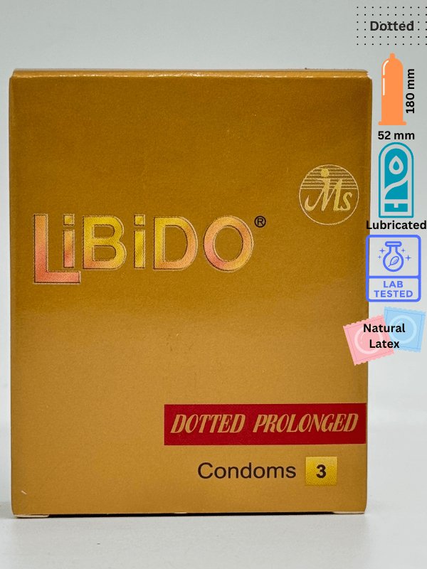 Libido Dotted Condoms - 3 Dotted Prolonged Condom