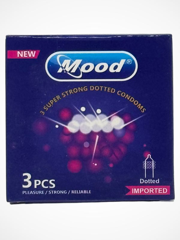 Mood Dotted Condoms - 3 Super Strong Dotted Condoms