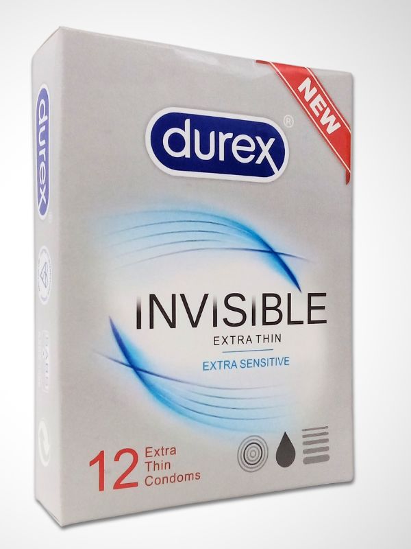 New Durex Invisible Condoms - 12 Extra Thin Condoms