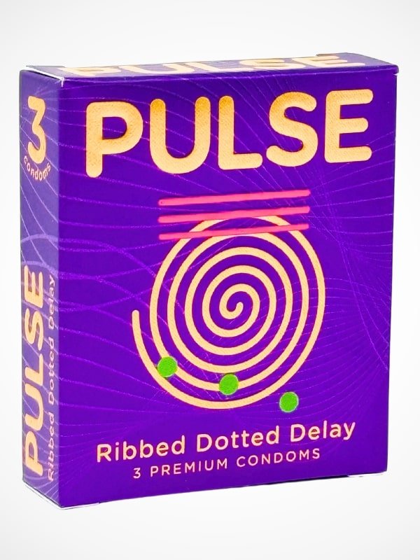 Pulse Condoms - 3 Ribbed Dotted Delay Condoms