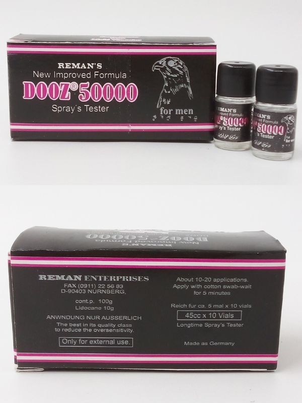 Reman Dooz 50000 Delay Spray Testers - 10 vials (5ml) Each