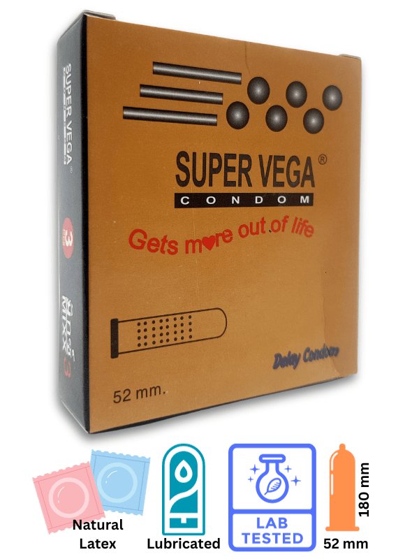 Super Vega Condoms 3 Pieces - Golden