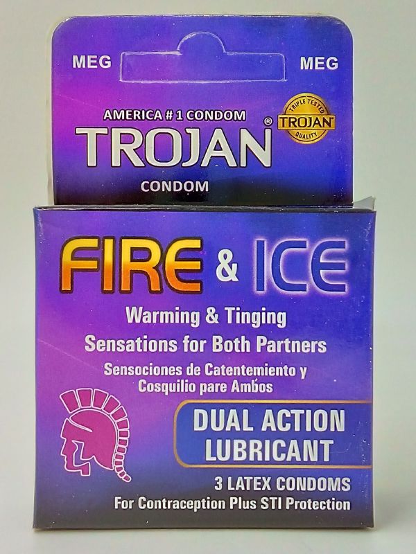 Trojan Condoms Fire & Ice -3 Dual Action Lubricant Condoms