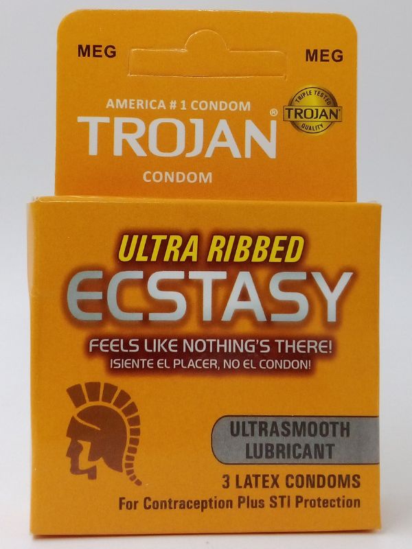 Trojan Ecstasy Condoms - 3 Ultra Ribbed Condoms