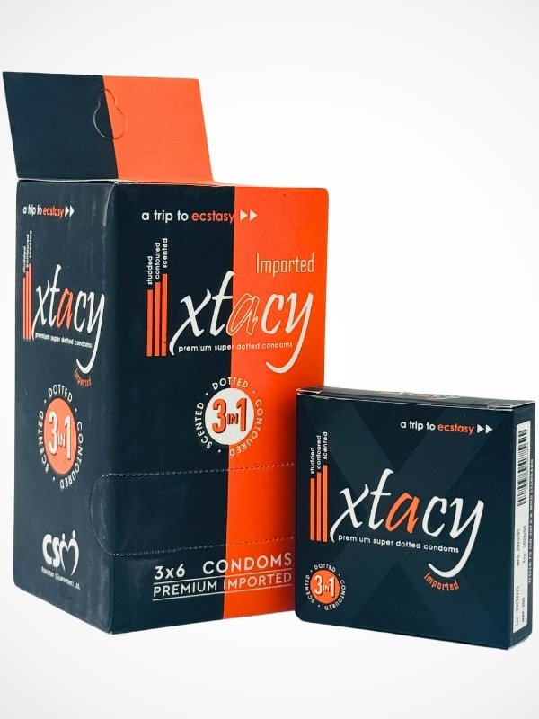 Xtacy Condoms Premium Super Dotted -  6 x 3  Condoms Pack